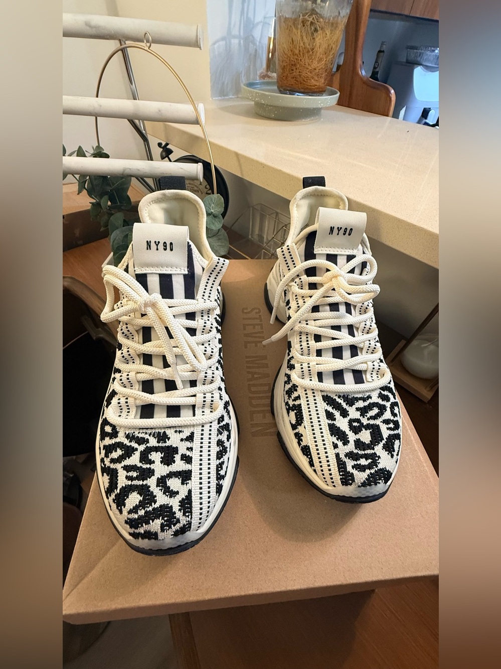 Steve Madden MAXIMA Leopard Platform Boyfriend Chunky Lace Up women Size 8